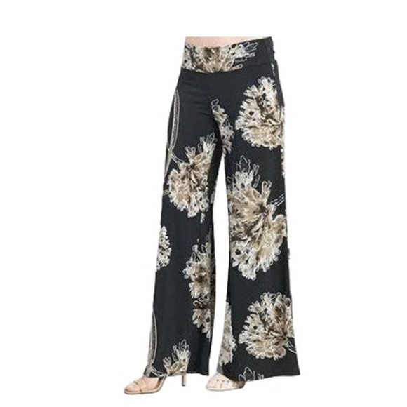 Clara Sun Woo Textured Mum Blossom Palazzo Pant 1X NWT - Picture 2 of 4